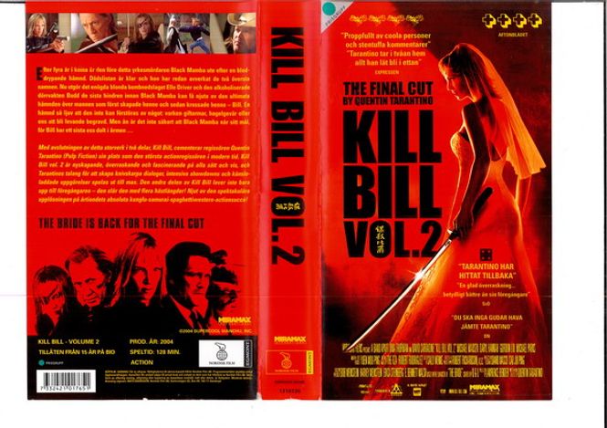 Huvudbild KILL BILL VOL 2 (VHS) ny