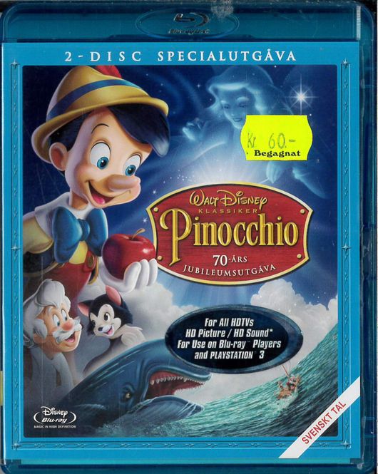 Huvudbild Pinocchio  70års jub (Blu-ray) beg