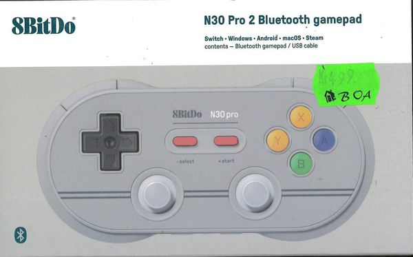8BitDo - N30 Pro Bluetooth Gamepad (Grå)