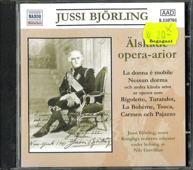Huvudbild Jussi Björling - Älskade opera-arior (CD) beg